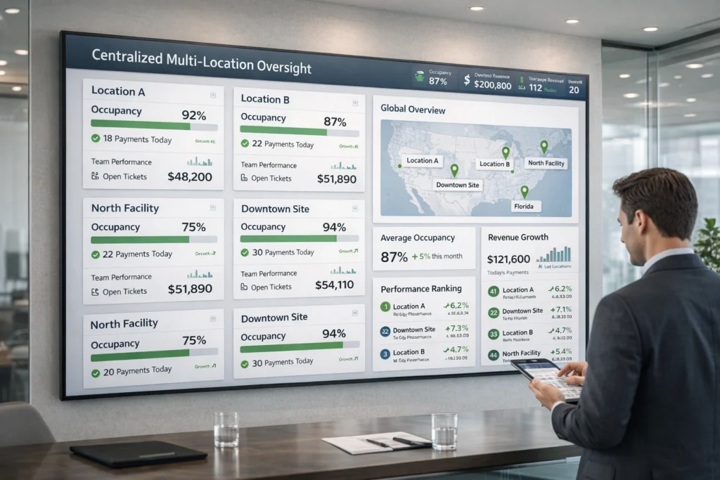 Centralized Multi-Location Oversight in Cloud-Based Storage Software