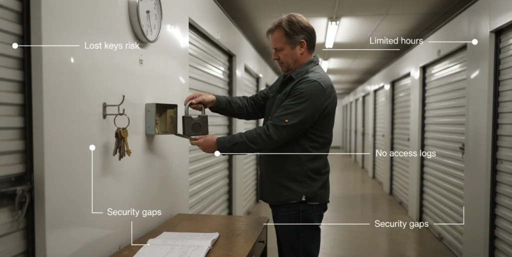 Security challenges in traditional storage with 247 digital access for storage tenants